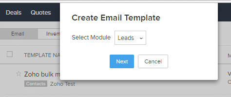Create Email & Inventory templates
