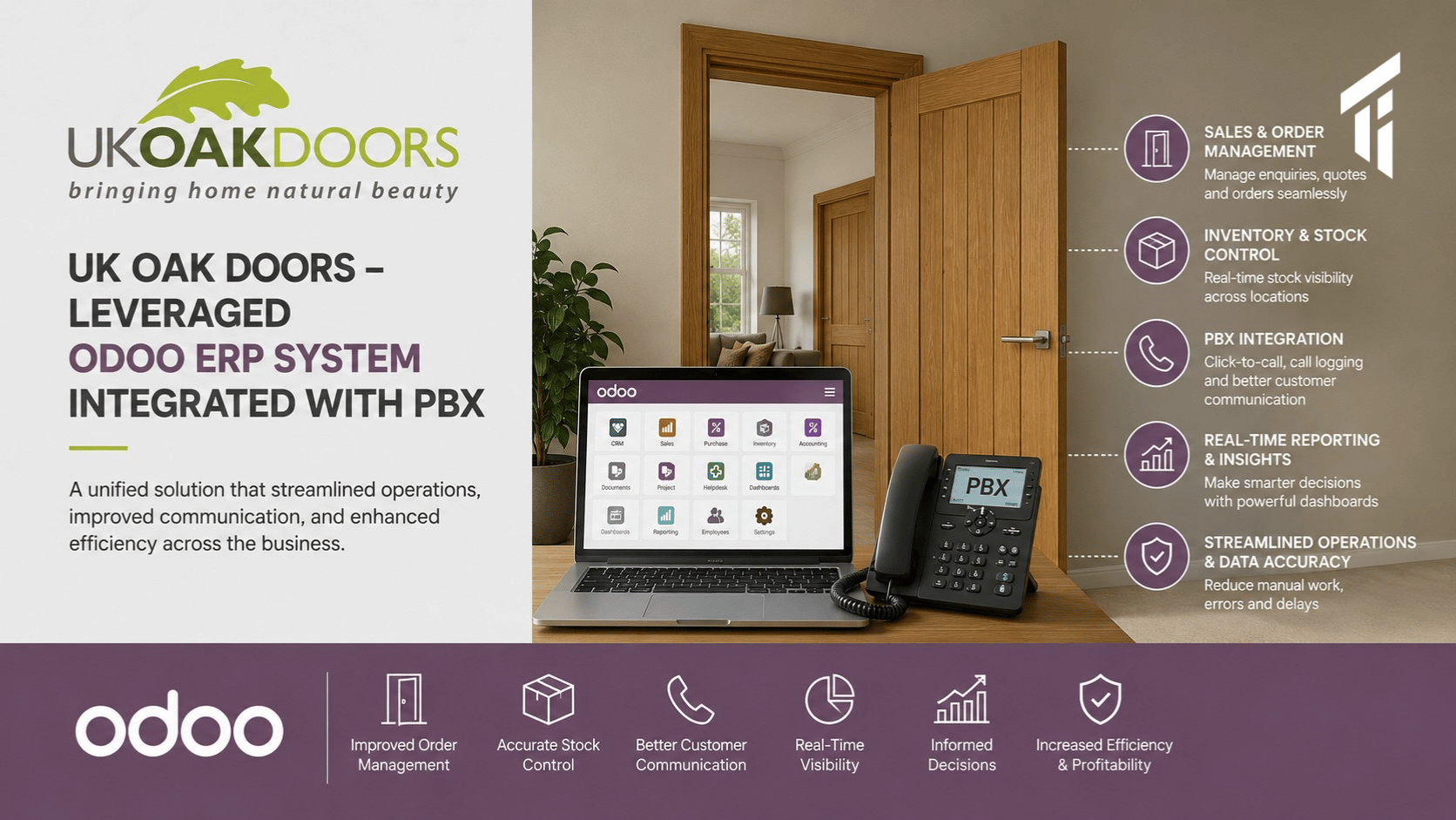 UK OAK DOORS – LEVERAGED ODOO ERP SYSTEM INTEGRATED WITH PBX